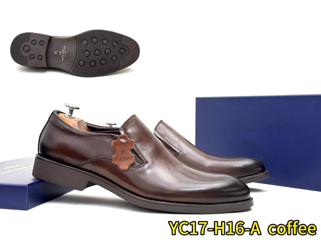 no lace mens leather shoes